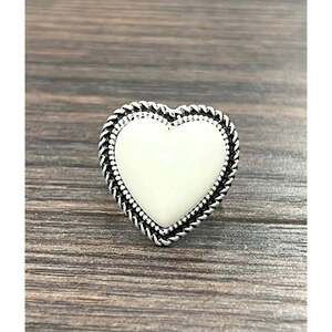 Boho Southwestern Heart White‎ Turquoise Adjustable Statement Cuff Ring for All